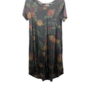 Lularoe Gray Printed Short Sleeve Mini T-Shirt Dress Women's Size XS